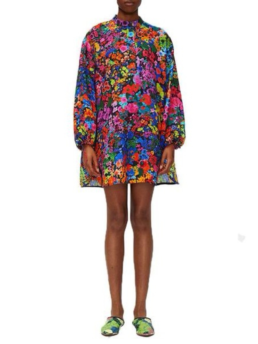 STINE GOYA Black Multicolor Floral Button-Up Dress - Picture 2 of 10